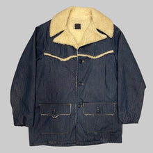Load image into Gallery viewer, Vintage Roebucks Shearling Denim Coat
