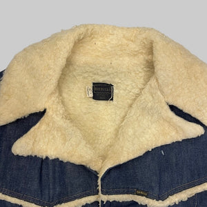 Vintage Roebucks Shearling Denim Coat