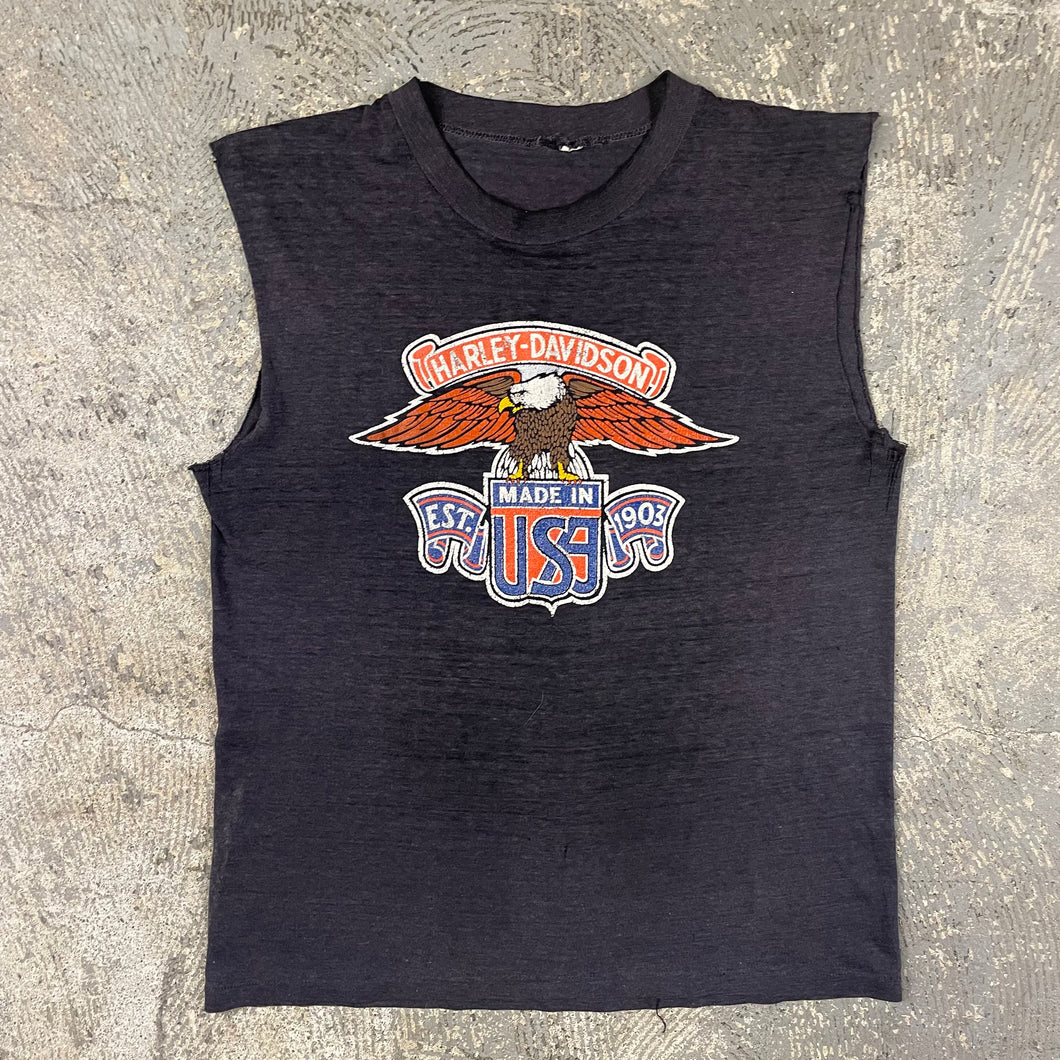 Vintage Cut Off Harley Davidson Miami T-Shirt