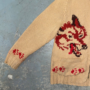 Rare 50s/60s Cowichan Style Sweater “WOLF”