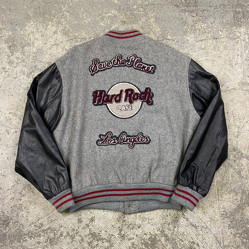 Vintage Union Made Hard Rock Cafe Los Angeles Wool/Leather Varsity Jacket