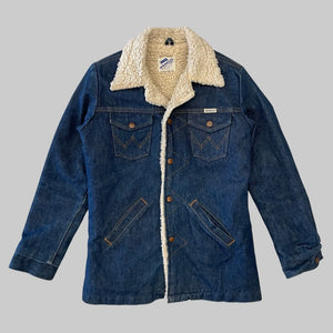 Vintage Wrangler Shearling Lined Denim Jacket