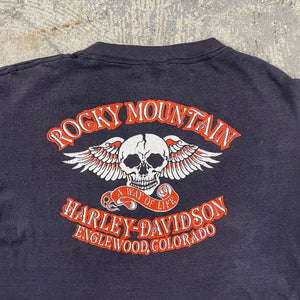 1983 Vintage 3D Emblem Harley Davidson Rocky Mountain T-Shirt