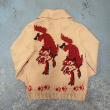 Load image into Gallery viewer, Rare 50s/60s Cowichan Style Sweater “WOLF”
