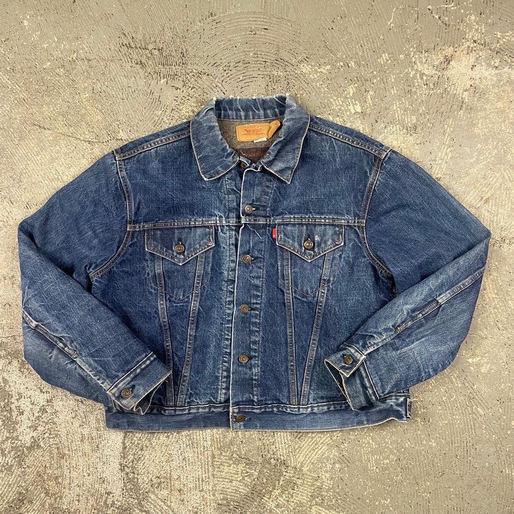 Vintage Levi’s Blanket Lined Denim Trucker Jacket/ Blank Tab